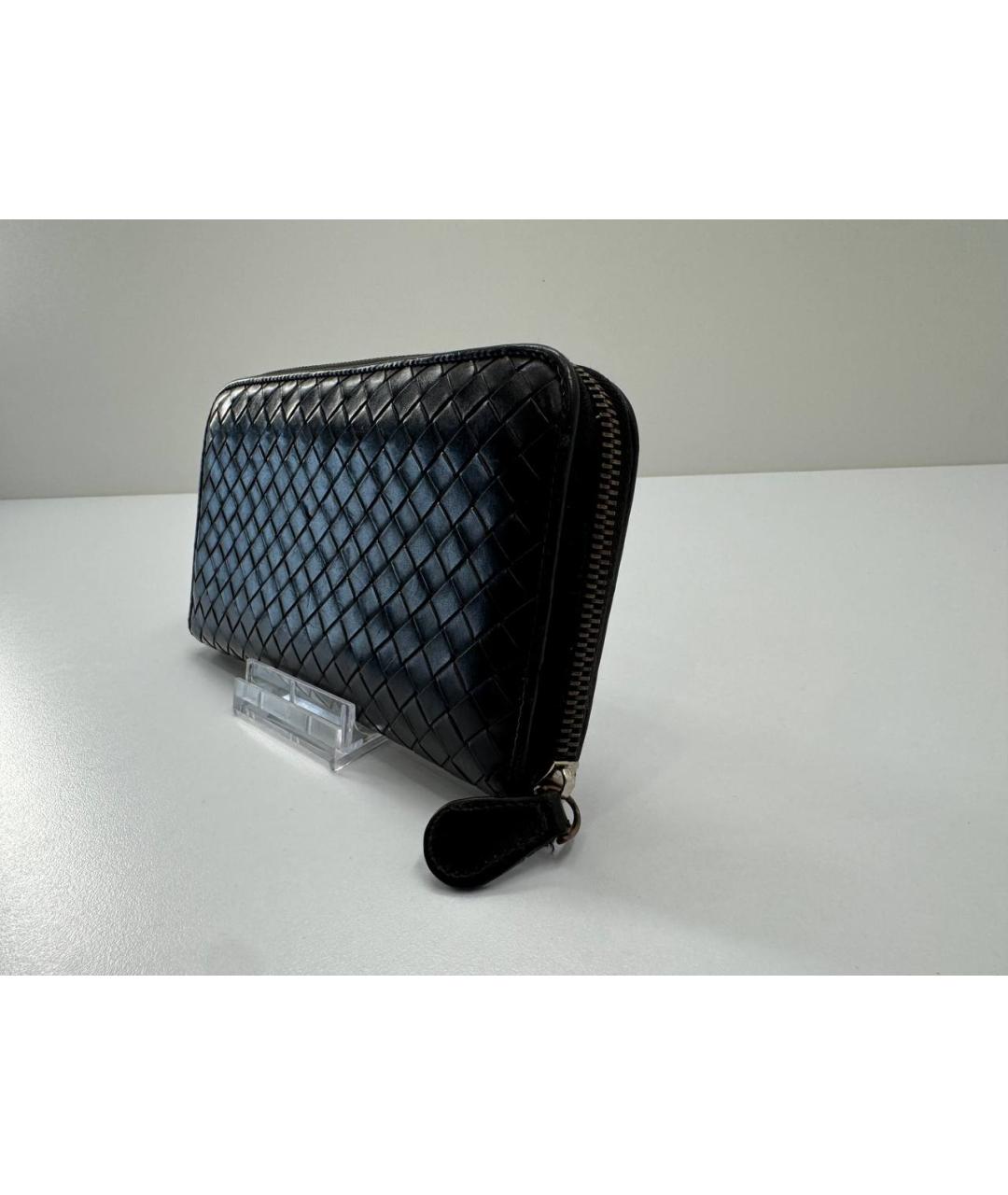 BOTTEGA VENETA Черный кожаный кошелек, фото 4