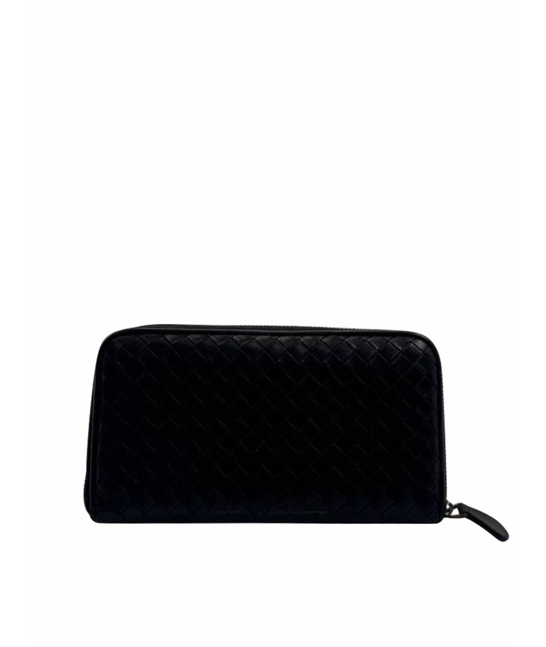 BOTTEGA VENETA Черный кожаный кошелек, фото 1