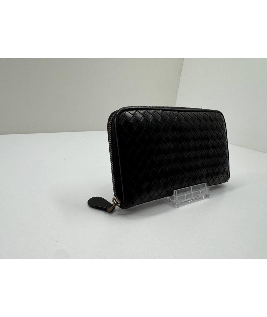 BOTTEGA VENETA Черный кожаный кошелек, фото 6