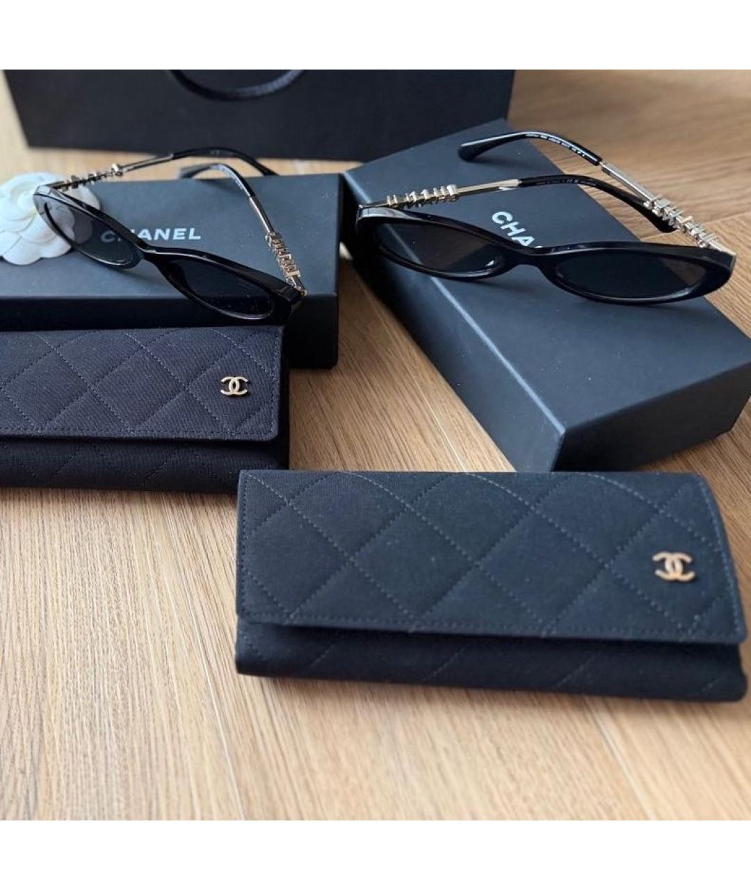 CHANEL Черные металлические солнцезащитные очки, фото 4