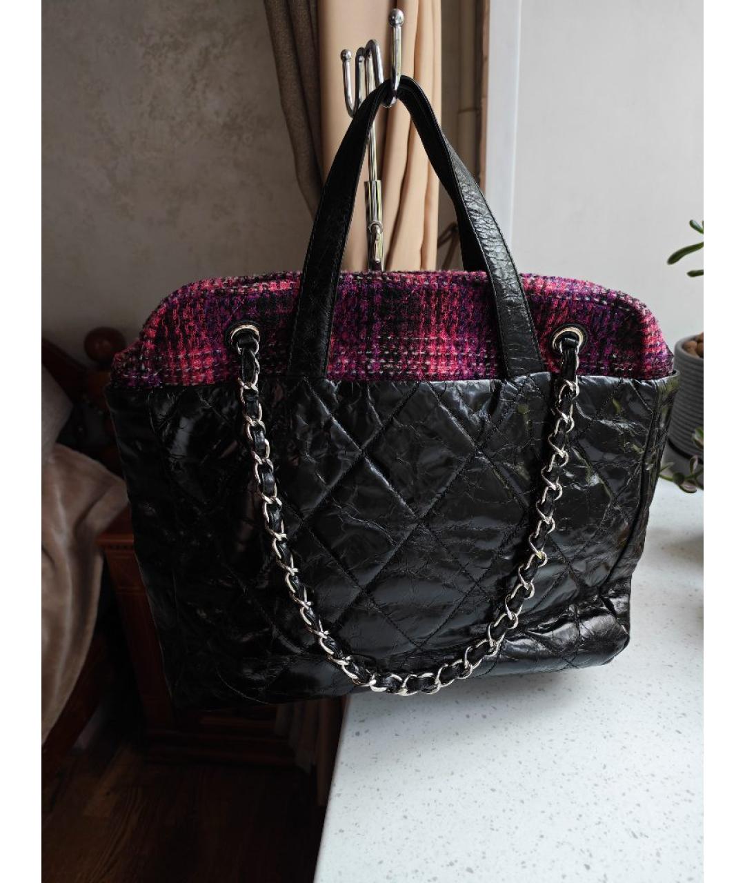 CHANEL Черная кожаная сумка через плечо, фото 3