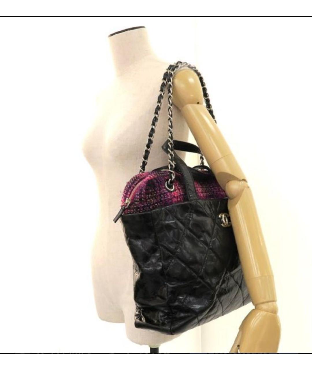 CHANEL Черная кожаная сумка через плечо, фото 5