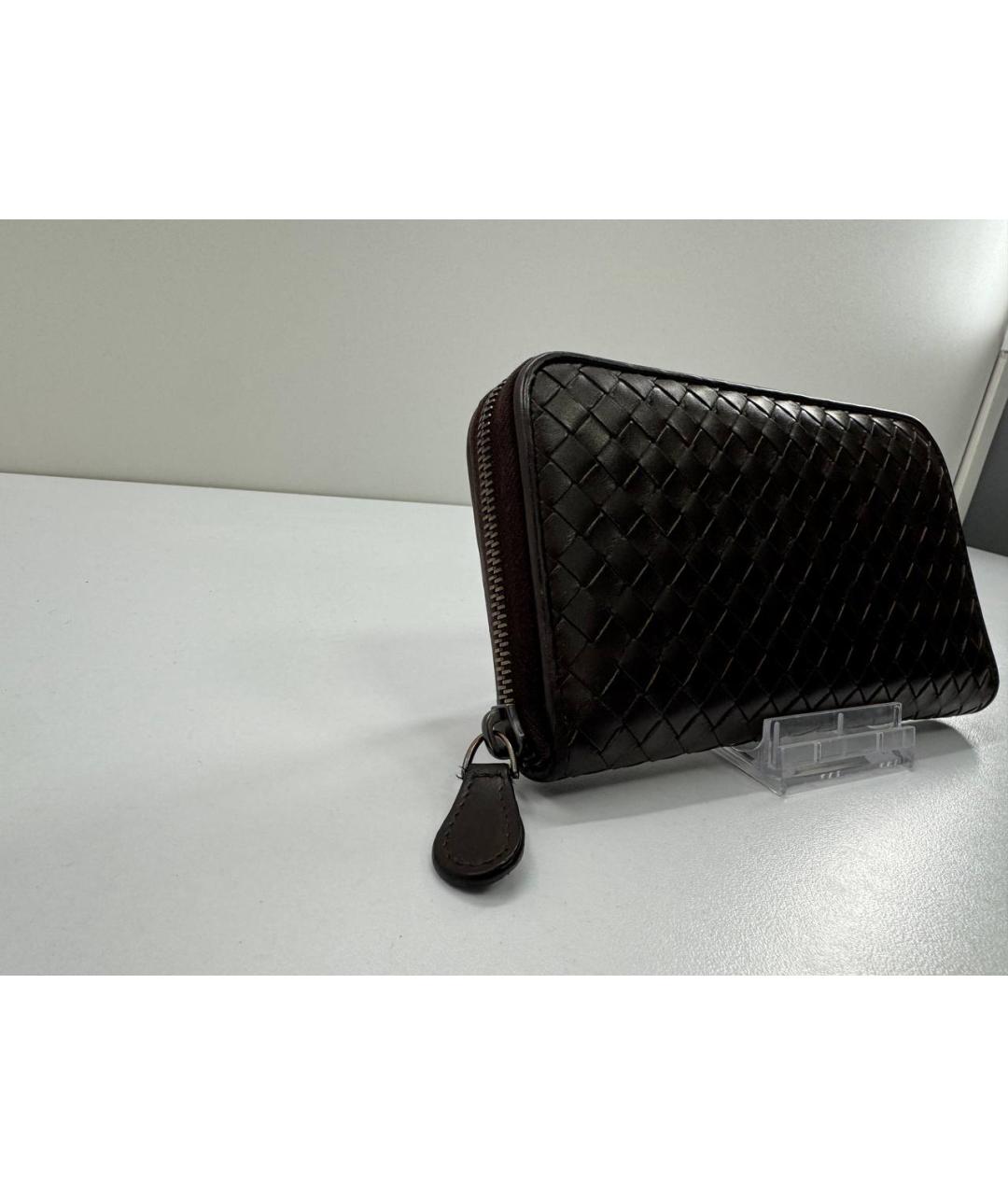 BOTTEGA VENETA Коричневый кожаный кошелек, фото 8