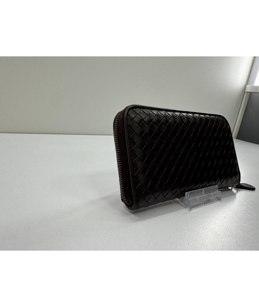 BOTTEGA VENETA Коричневый кожаный кошелек, фото 5