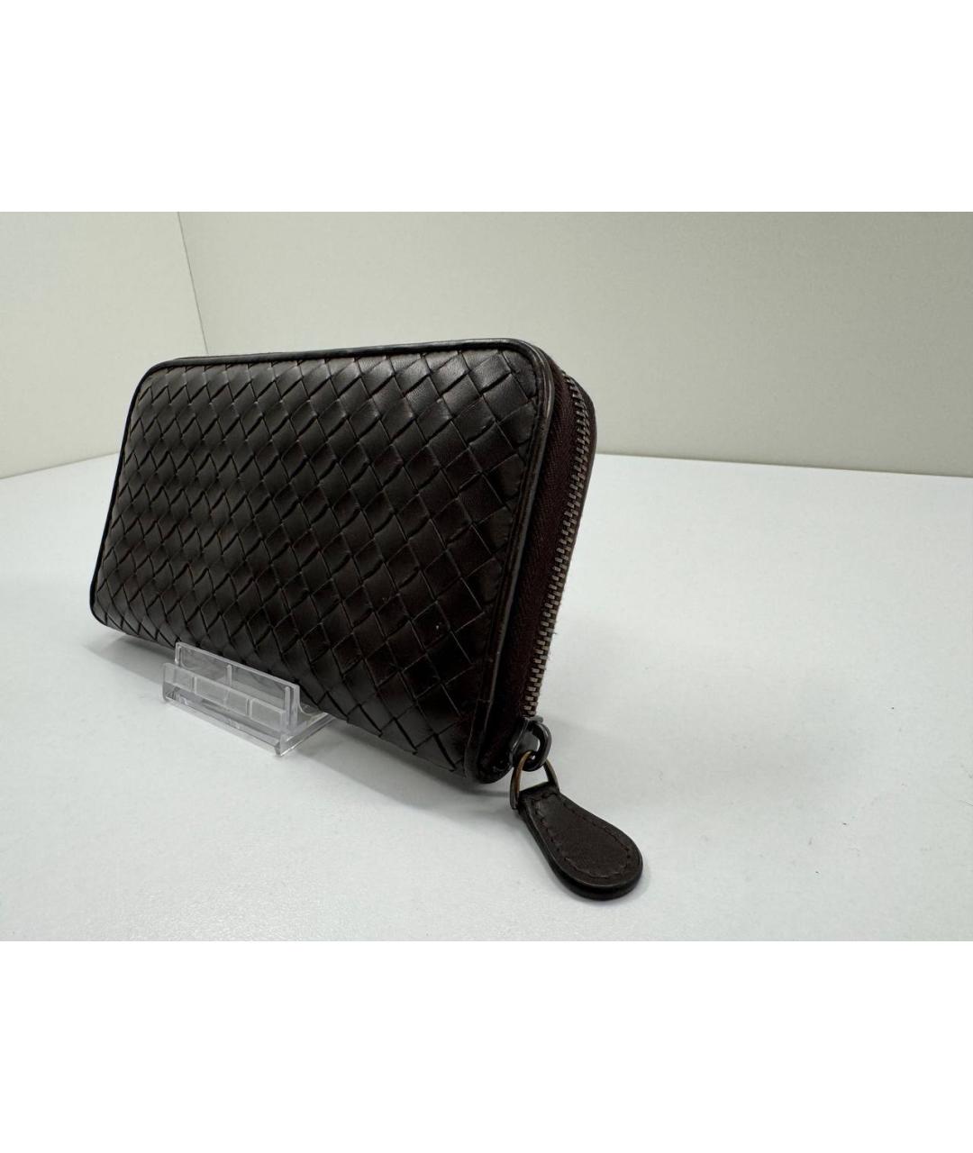 BOTTEGA VENETA Коричневый кожаный кошелек, фото 3