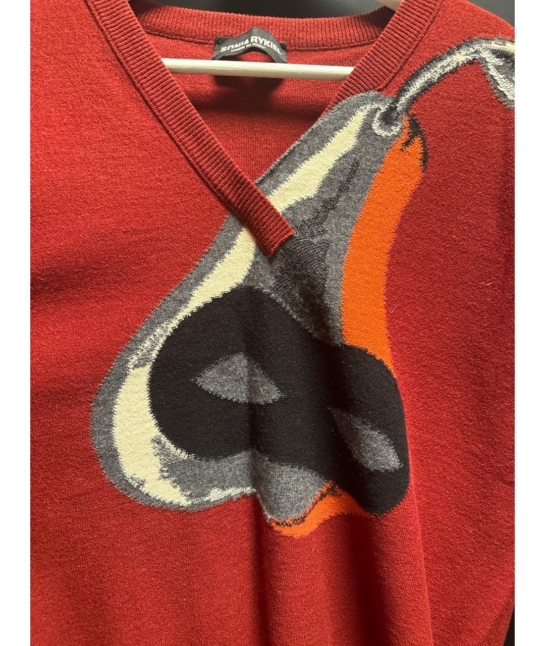 SONIA RYKIEL Бордовый шерстяной джемпер / свитер, фото 4