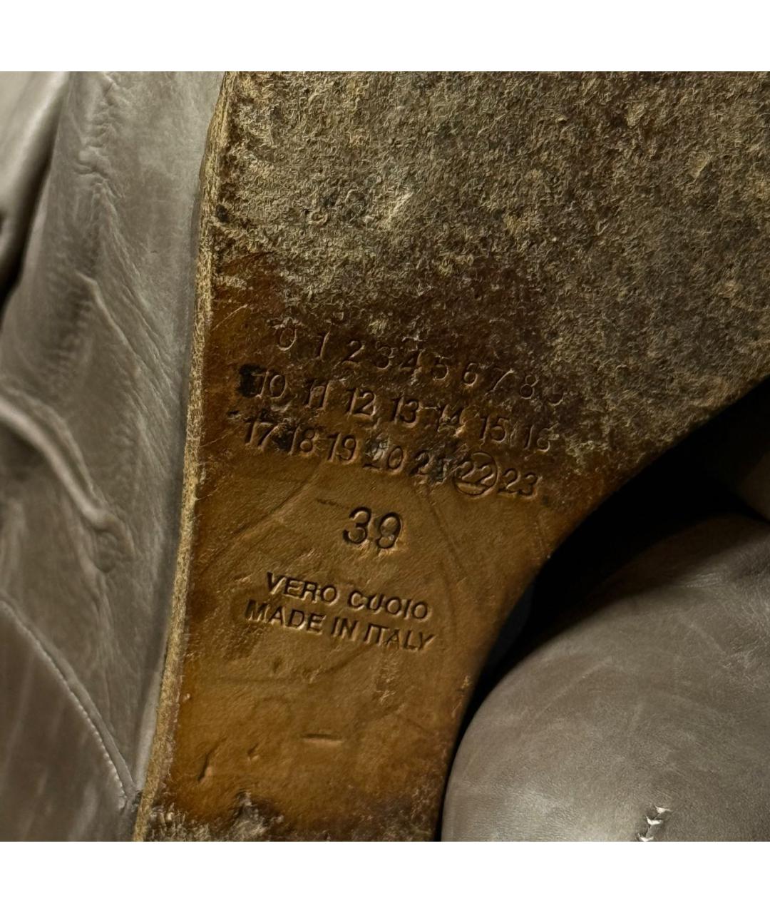 MAISON MARGIELA Бежевые кожаные ботильоны, фото 7