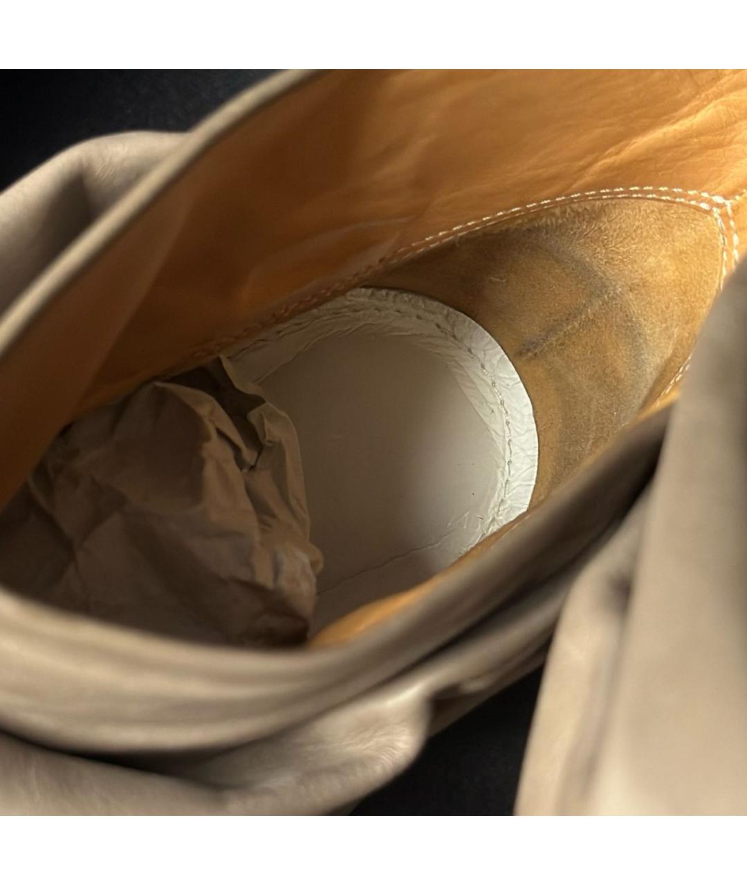 MAISON MARGIELA Бежевые кожаные ботильоны, фото 8