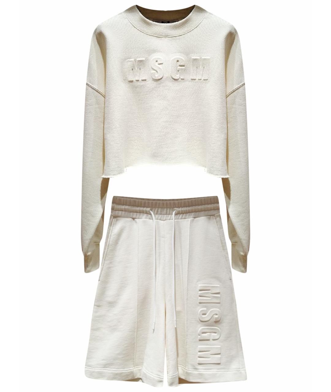 MSGM Бежевый хлопковый костюм с брюками, фото 1