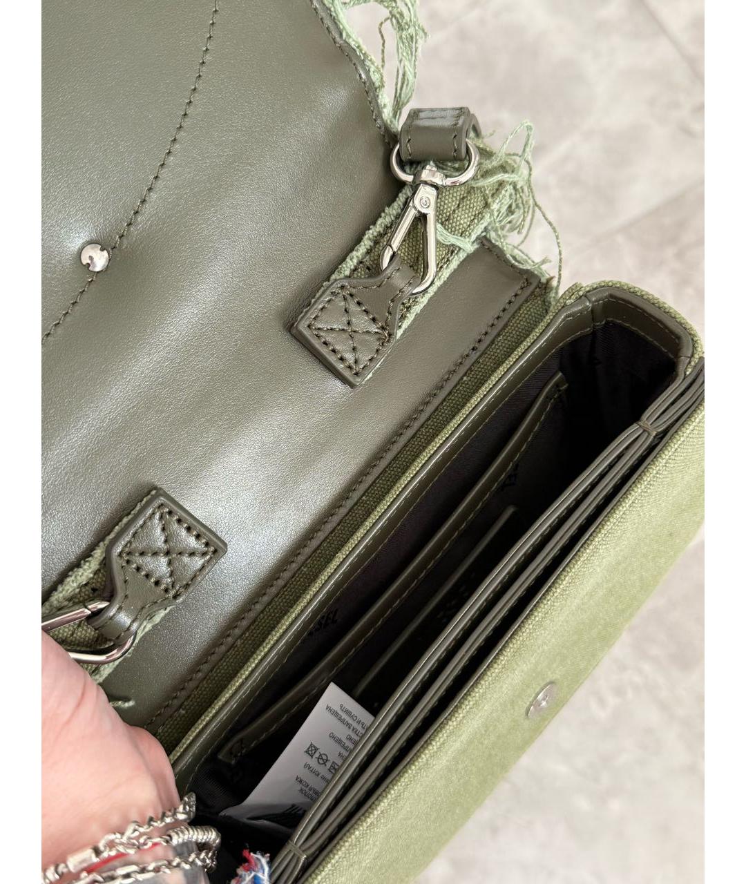 DIESEL Хаки деним сумка через плечо, фото 4