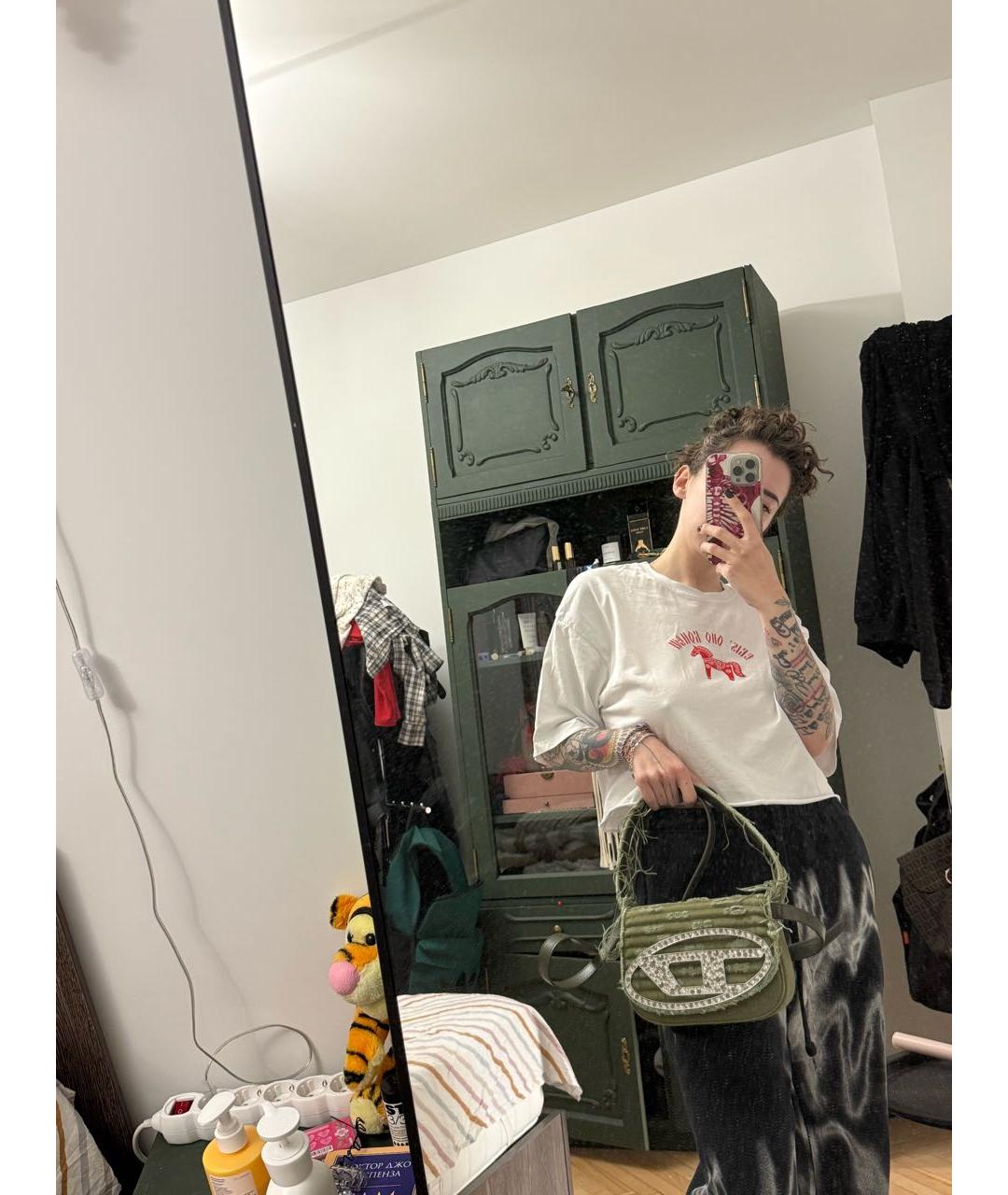 DIESEL Хаки деним сумка через плечо, фото 5