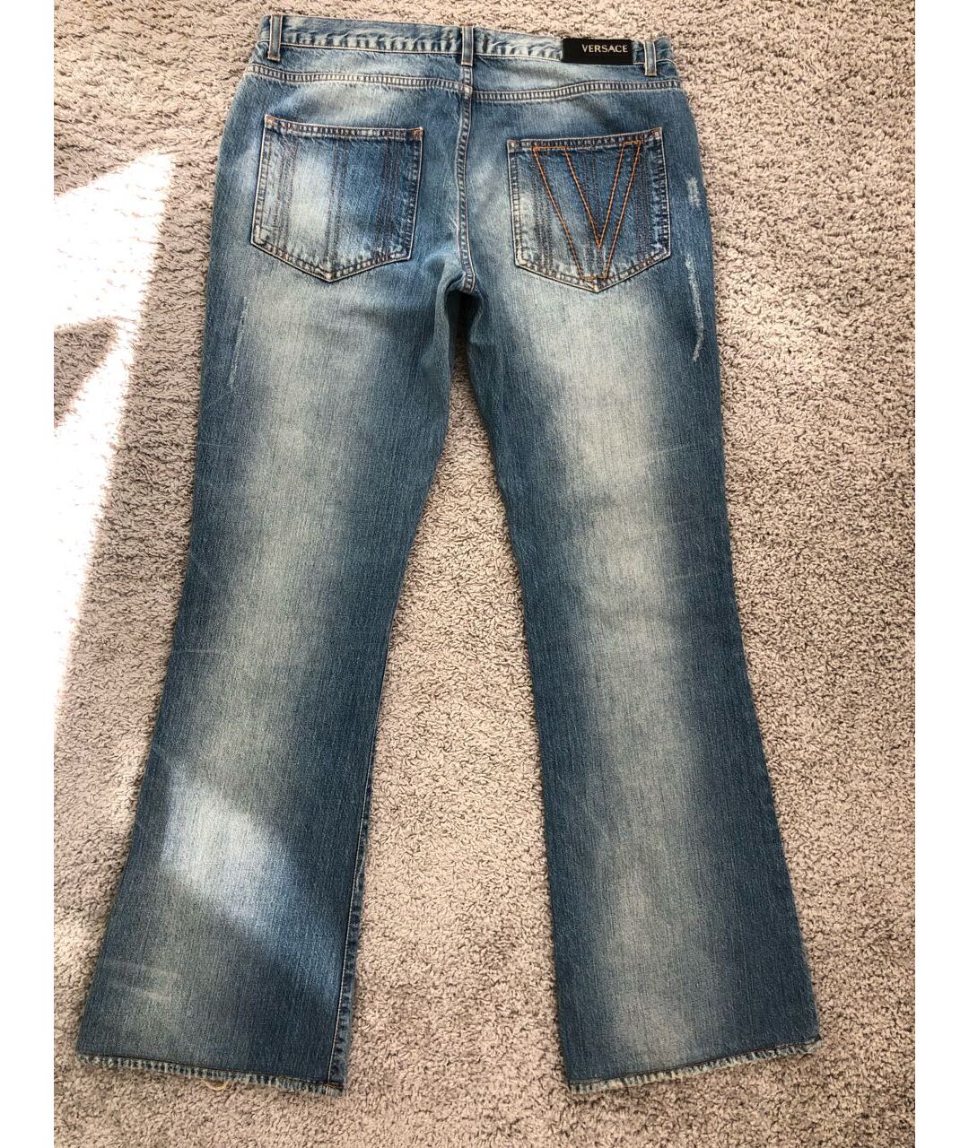 VERSACE JEANS COUTURE Синие хлопко-эластановые джинсы, фото 2