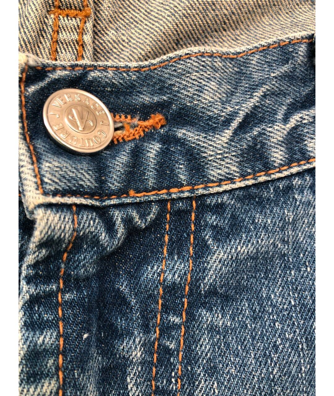 VERSACE JEANS COUTURE Синие хлопко-эластановые джинсы, фото 8