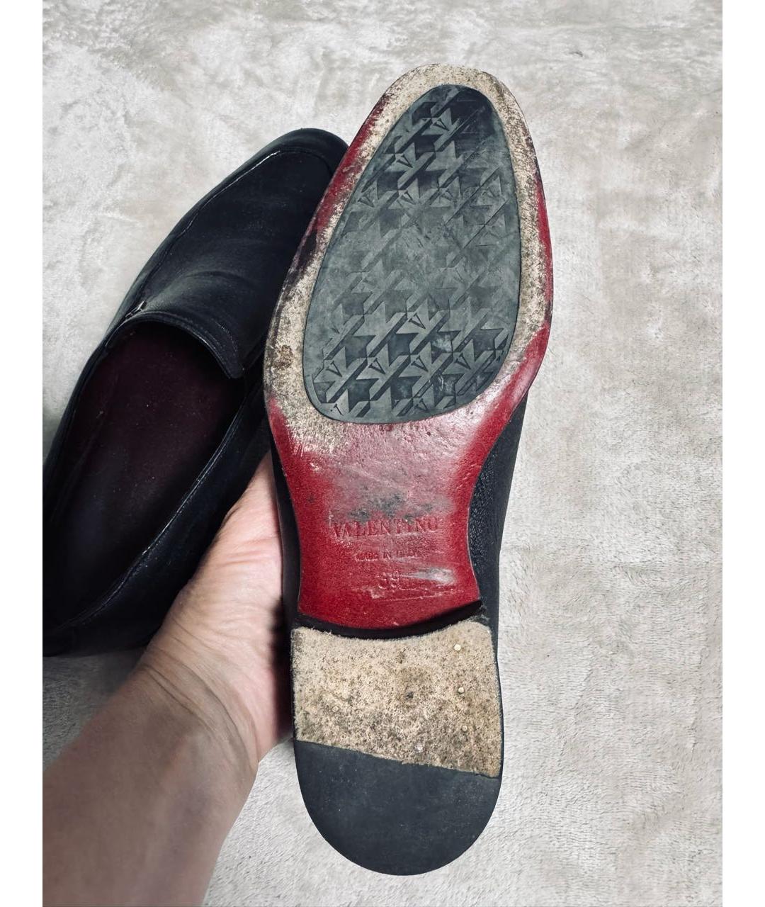 VALENTINO BEAUTY Черные кожаные лоферы, фото 4