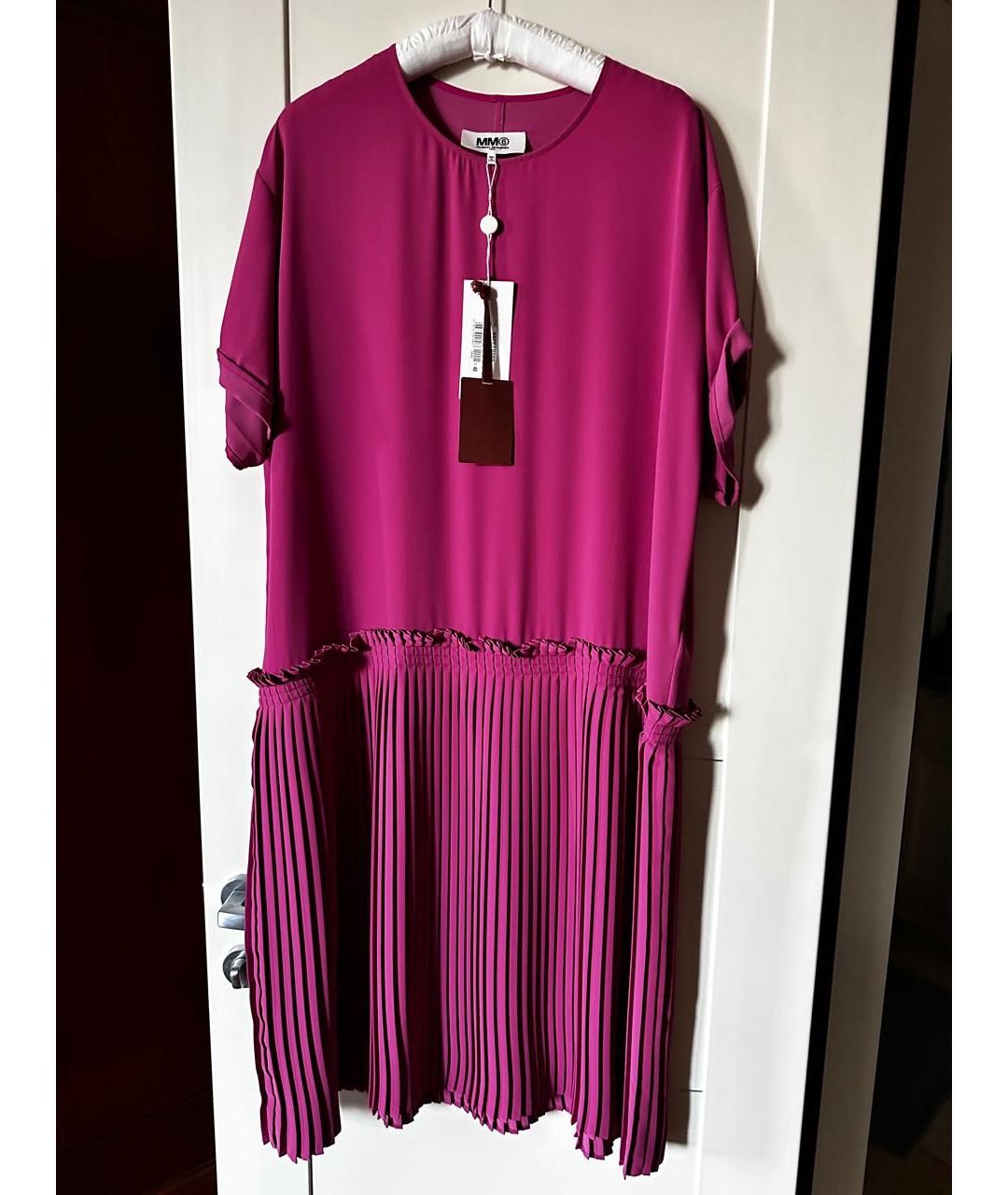 MM6 MAISON MARGIELA Розовое вискозное повседневное платье, фото 7