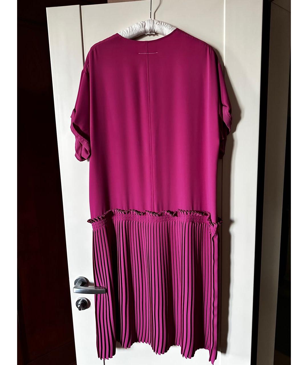 MM6 MAISON MARGIELA Розовое вискозное повседневное платье, фото 2