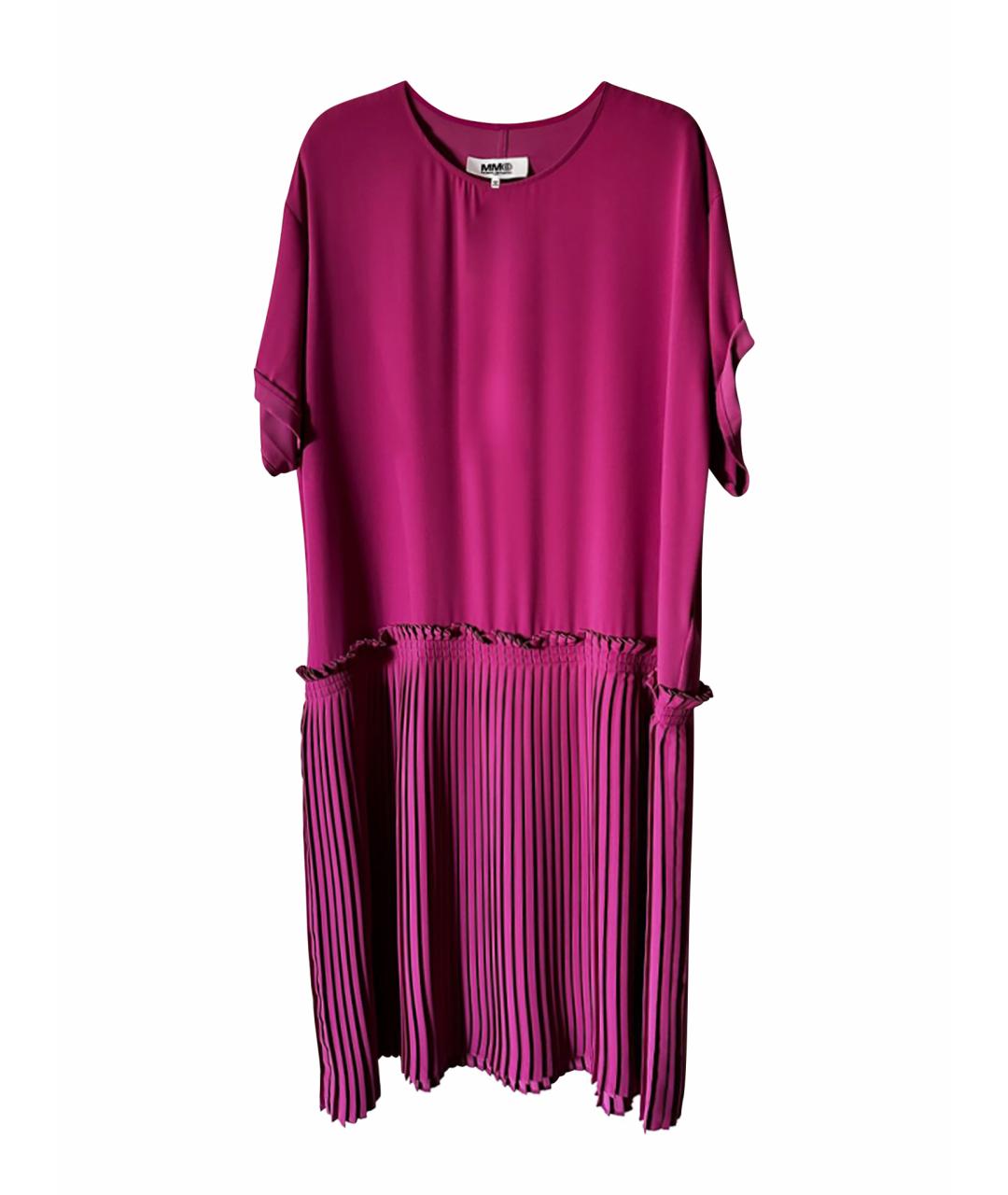 MM6 MAISON MARGIELA Розовое вискозное повседневное платье, фото 1