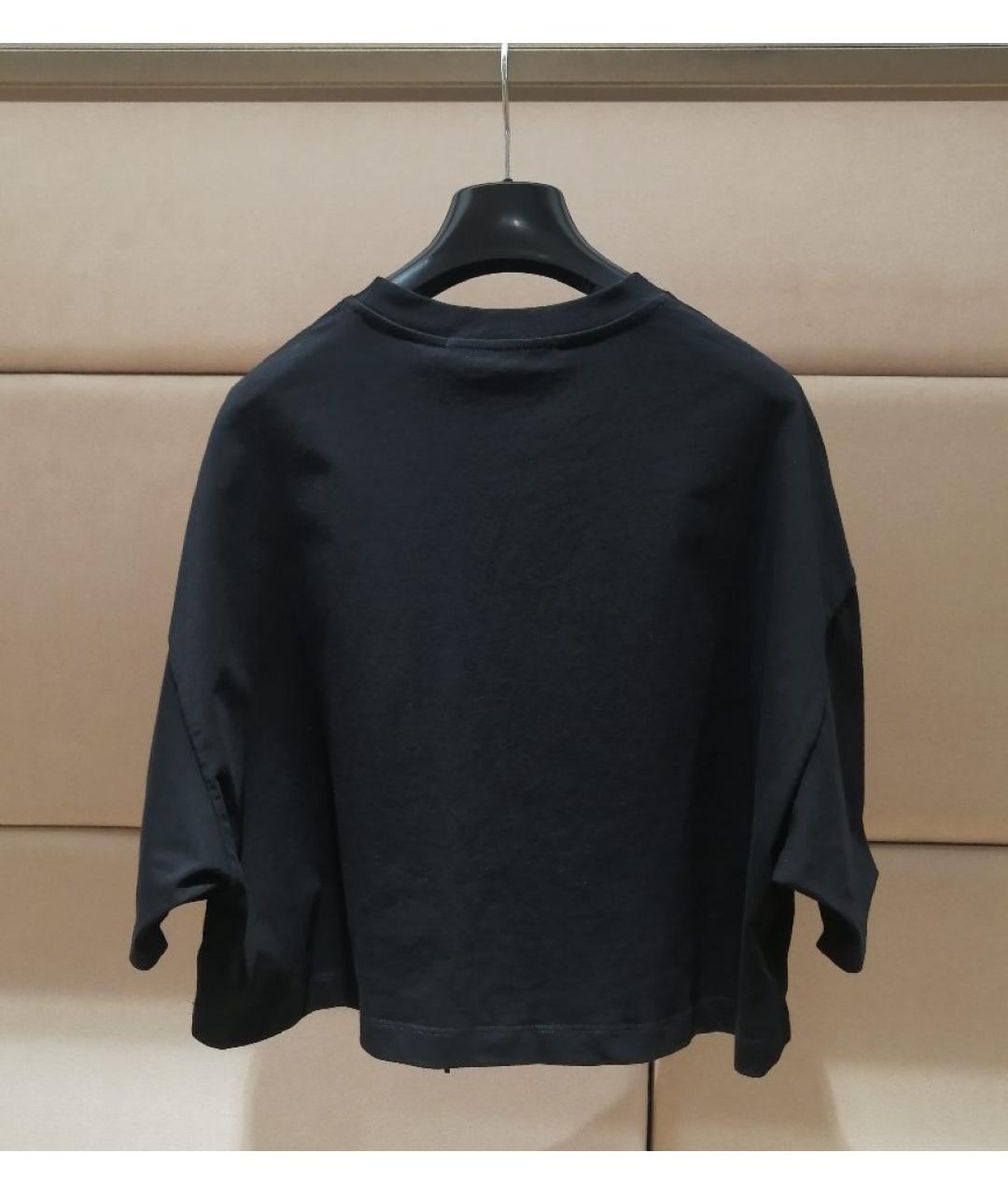 MSGM Черная хлопковая футболка, фото 2