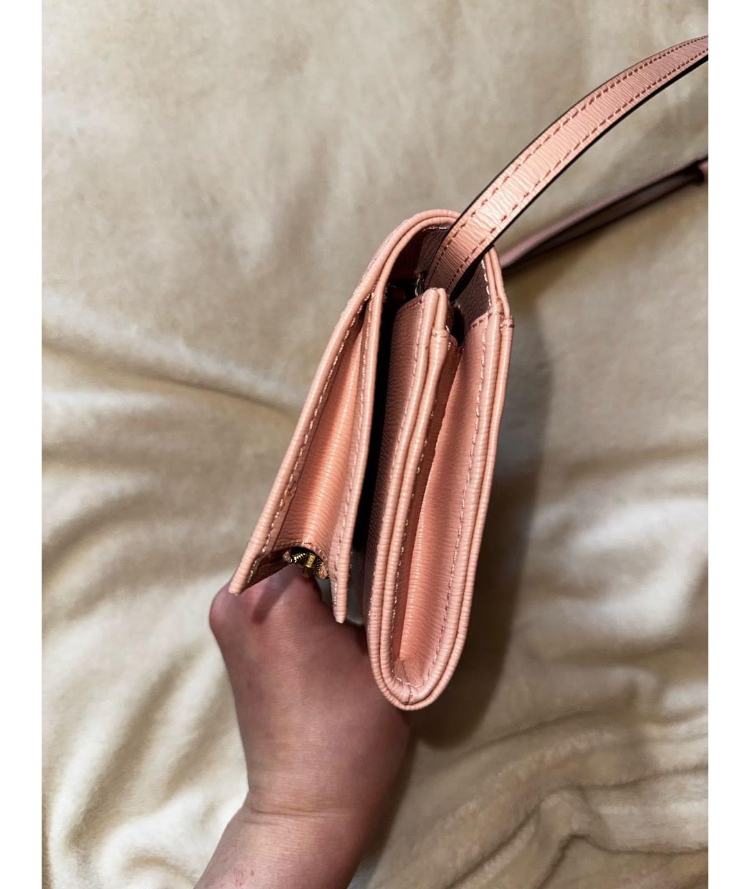 RALPH LAUREN Розовая кожаная сумка через плечо, фото 6