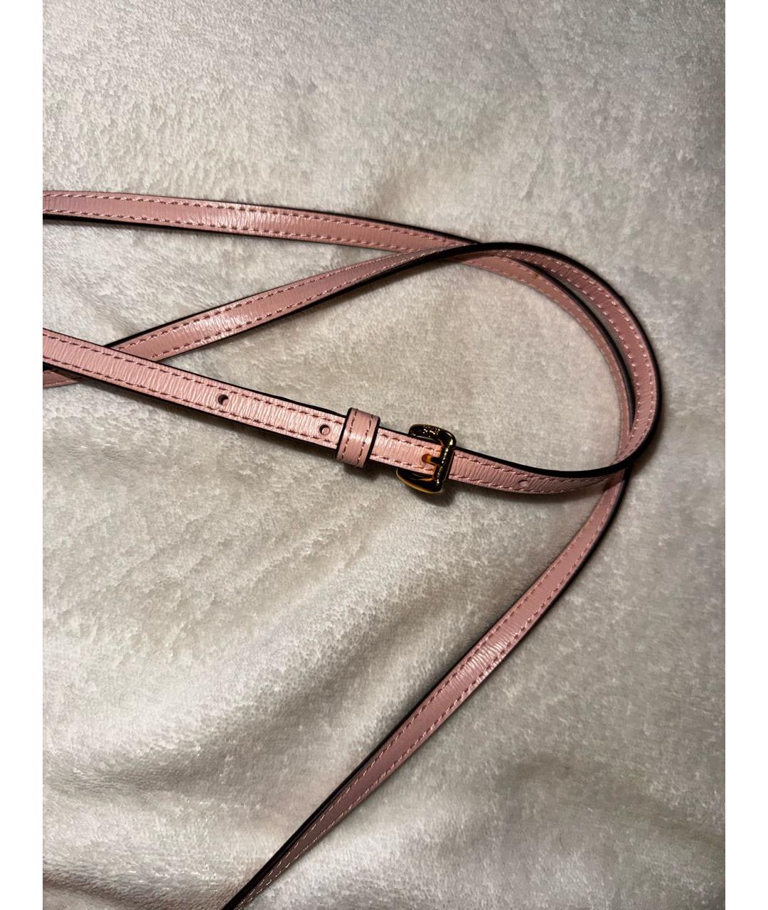 RALPH LAUREN Розовая кожаная сумка через плечо, фото 7