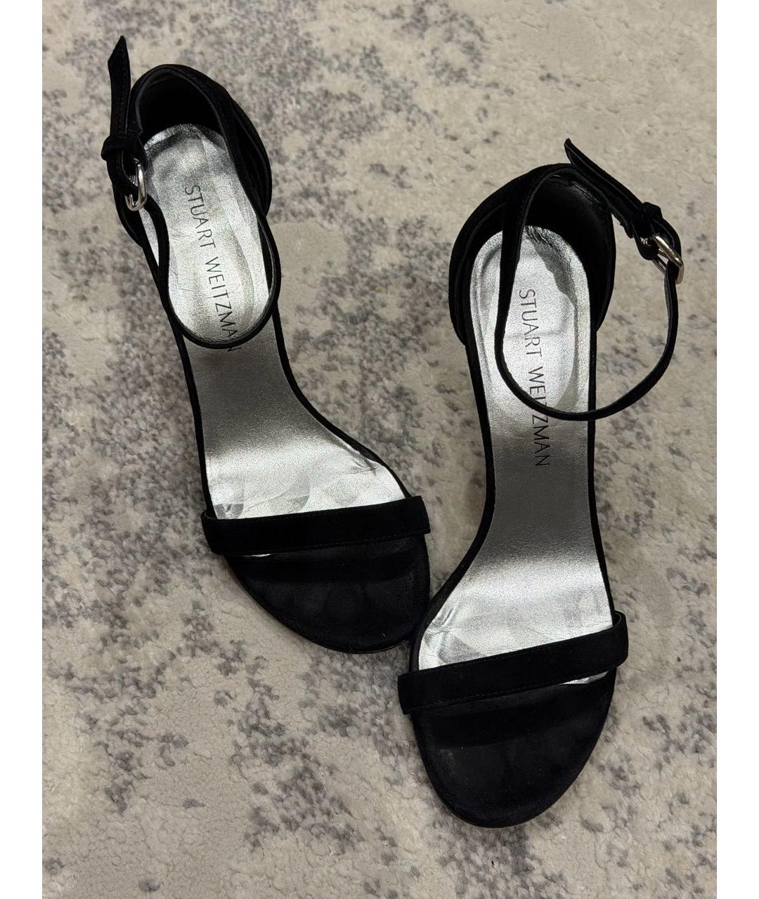 STUART WEITZMAN Черные замшевые босоножки, фото 2