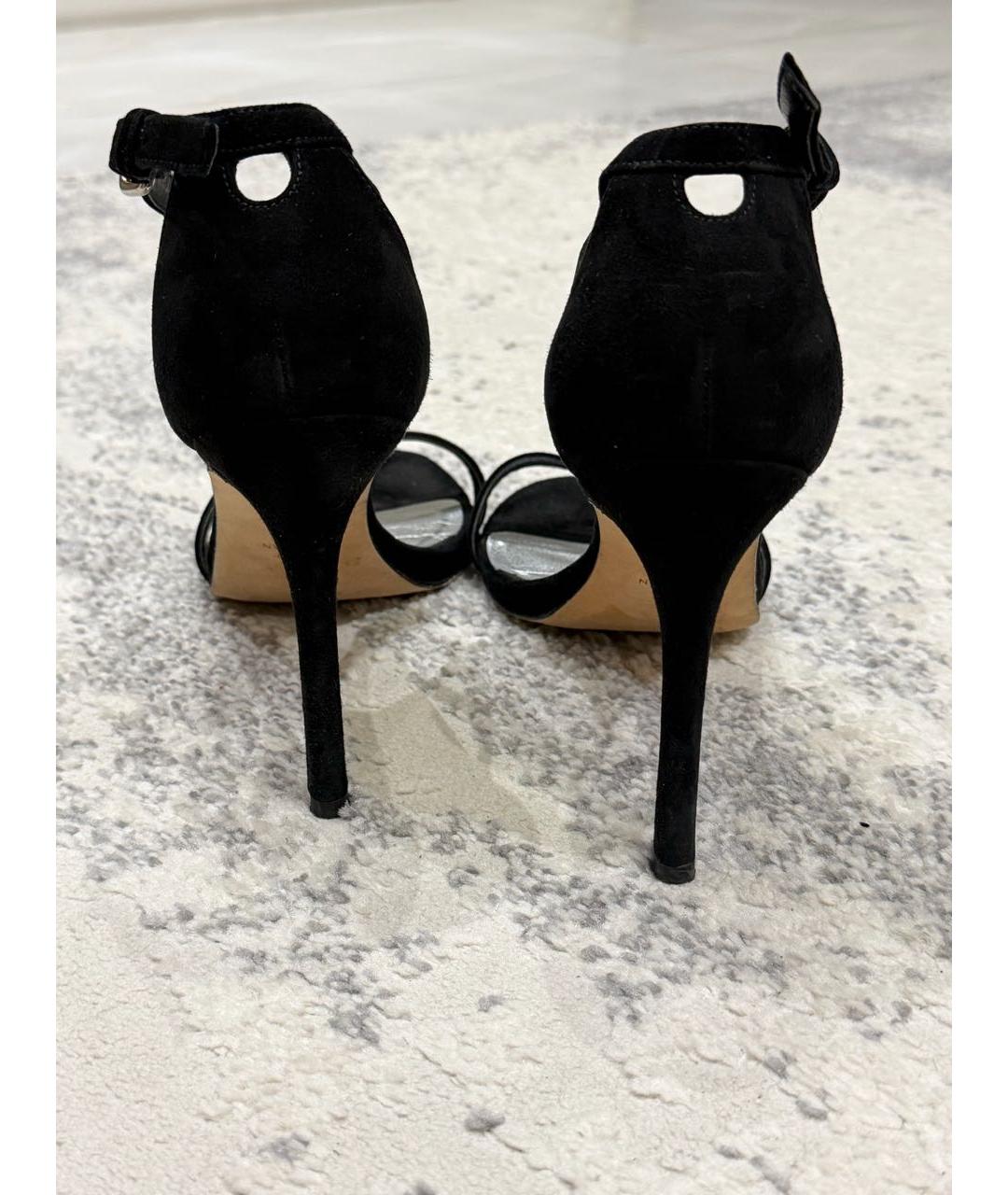 STUART WEITZMAN Черные замшевые босоножки, фото 4