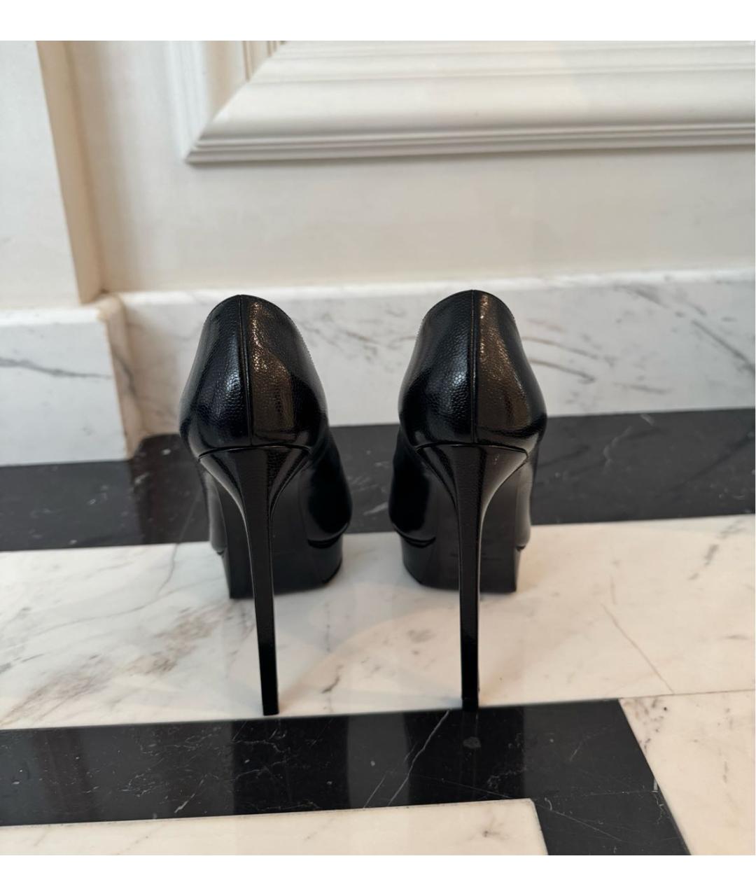 SAINT LAURENT Черные кожаные туфли, фото 4