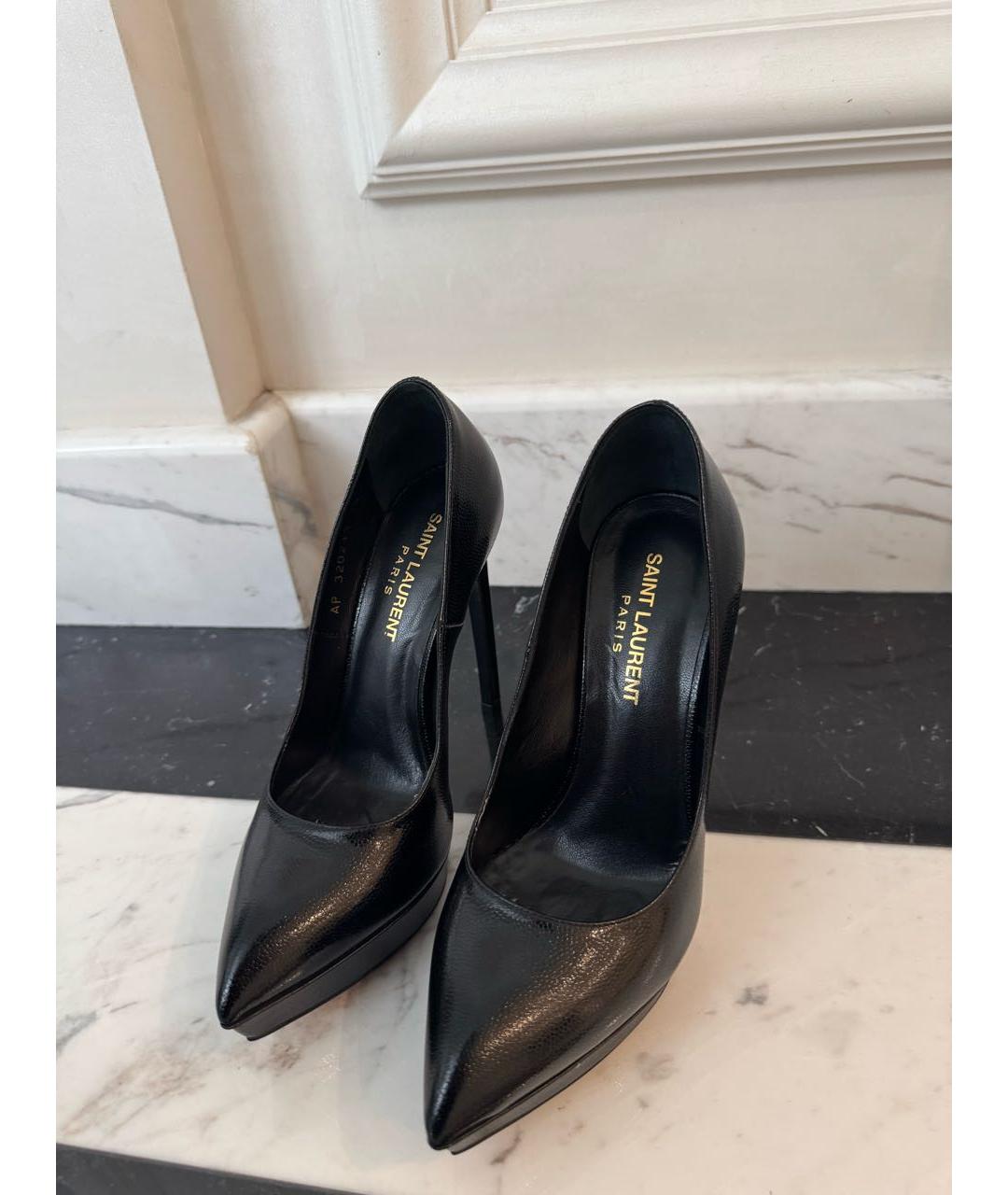 SAINT LAURENT Черные кожаные туфли, фото 3