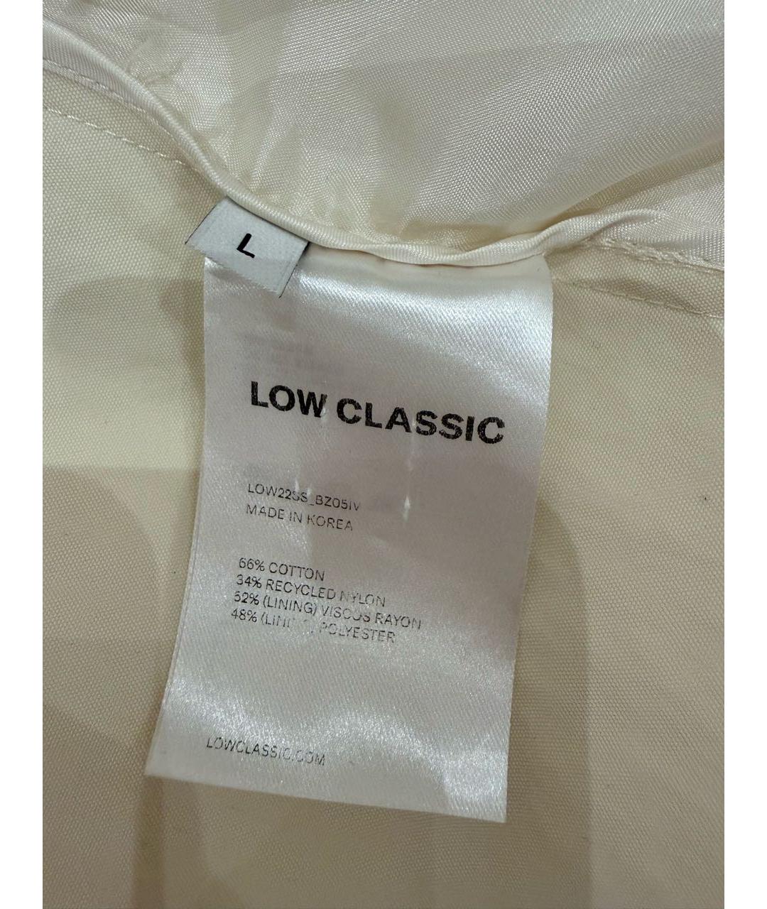 LOW CLASSIC Белый хлопковый жакет/пиджак, фото 5