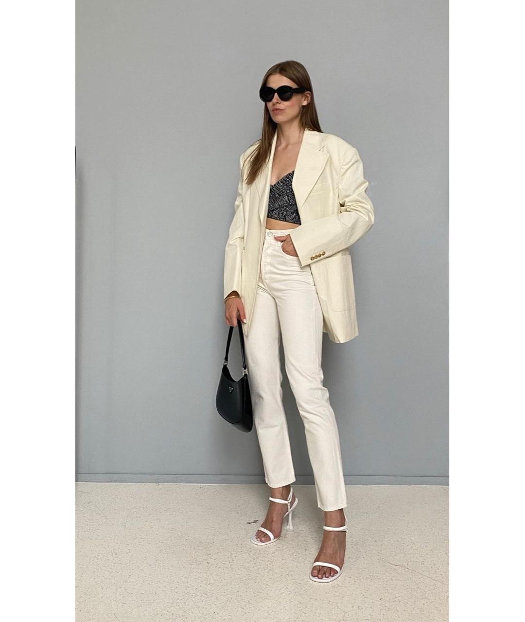 LOW CLASSIC Белый хлопковый жакет/пиджак, фото 6