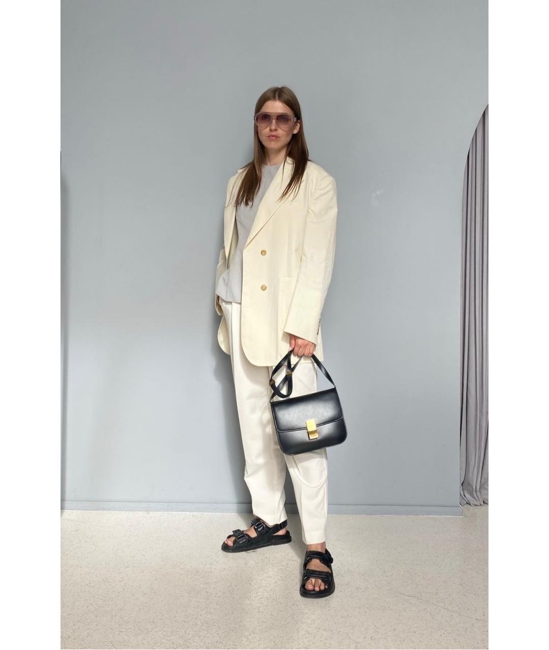 LOW CLASSIC Белый хлопковый жакет/пиджак, фото 8