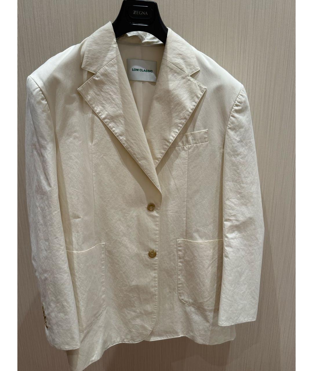 LOW CLASSIC Белый хлопковый жакет/пиджак, фото 2