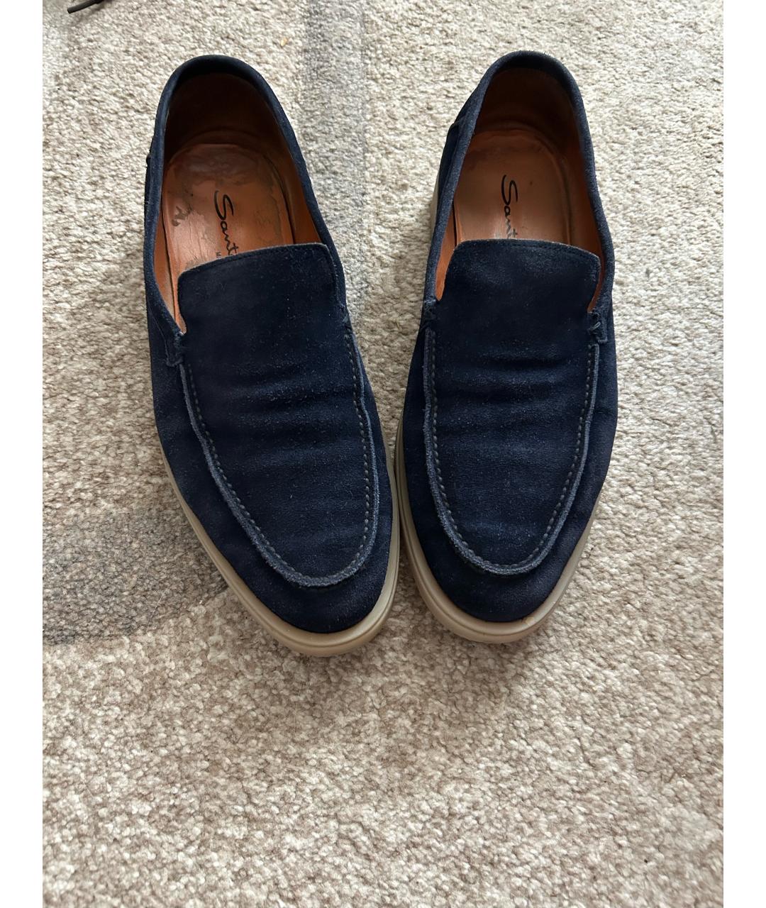 SANTONI Синие замшевые лоферы, фото 2