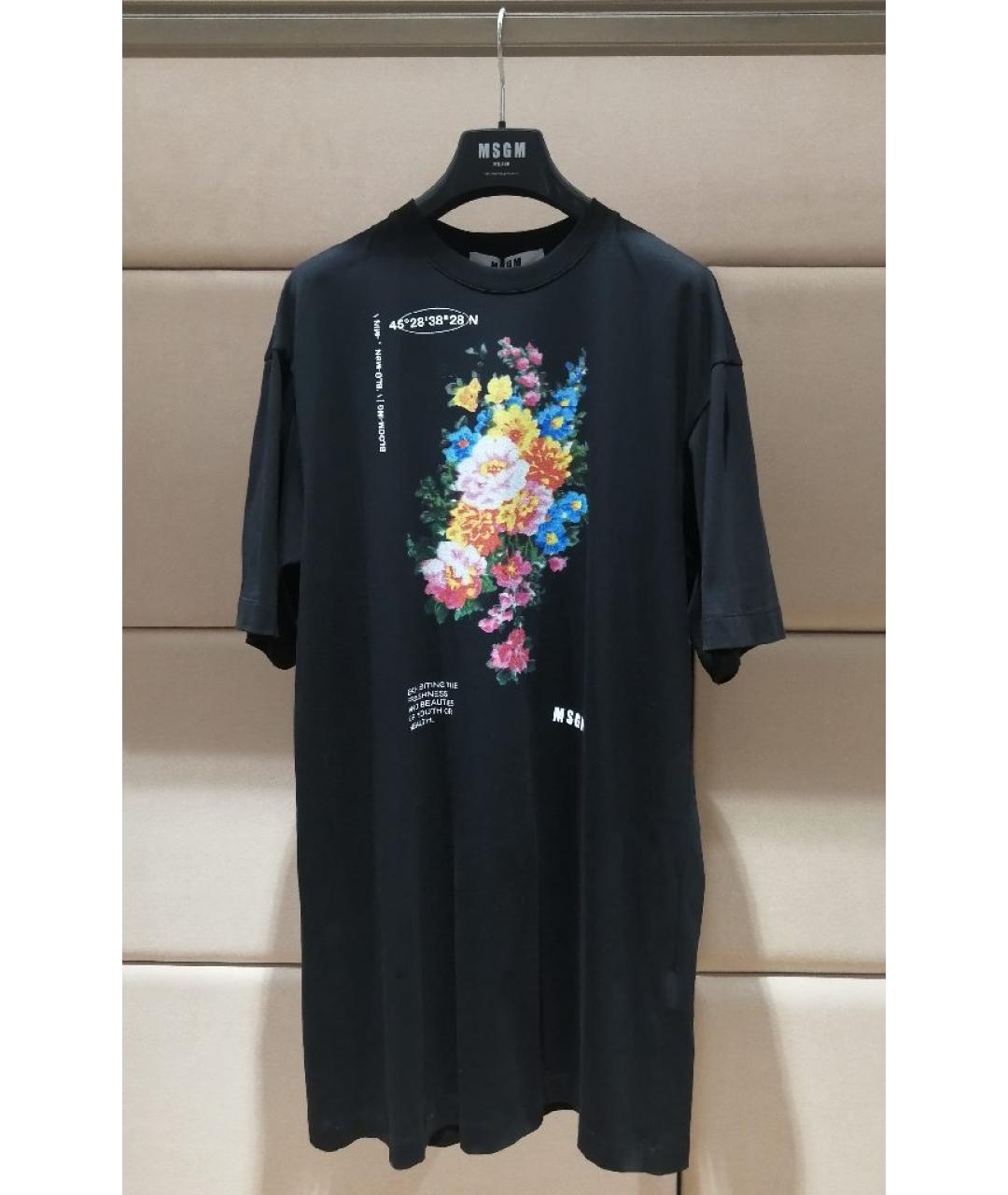 MSGM Черное хлопковое повседневное платье, фото 3