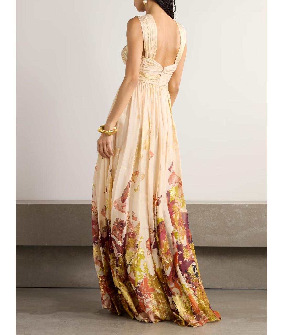ZUHAIR MURAD Бежевое шелковое вечернее платье, фото 3