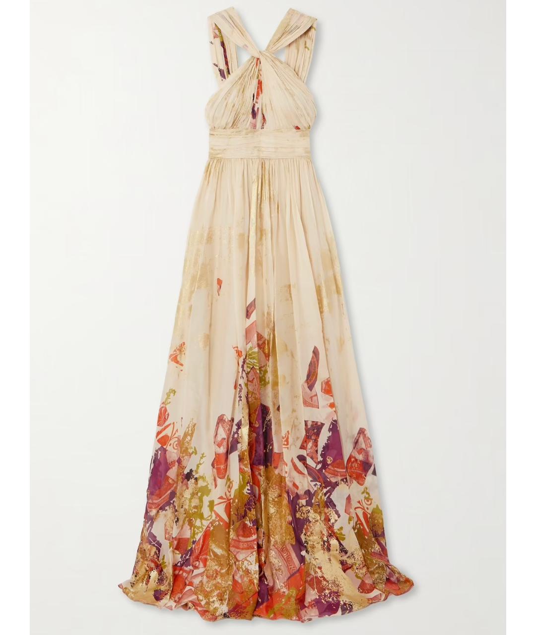 ZUHAIR MURAD Бежевое шелковое вечернее платье, фото 4