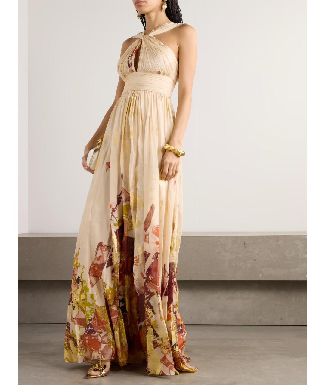 ZUHAIR MURAD Бежевое шелковое вечернее платье, фото 2