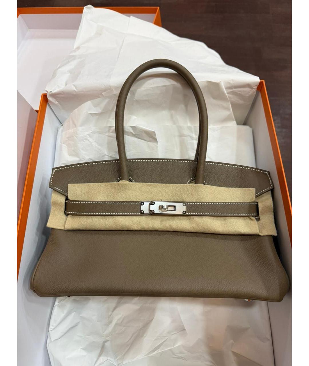 HERMES Кожаная сумка с короткими ручками, фото 4