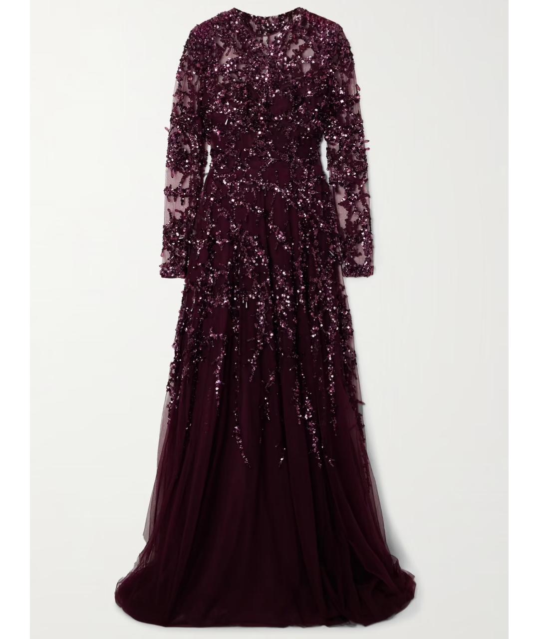 ZUHAIR MURAD Бордовое полиамидовое вечернее платье, фото 5