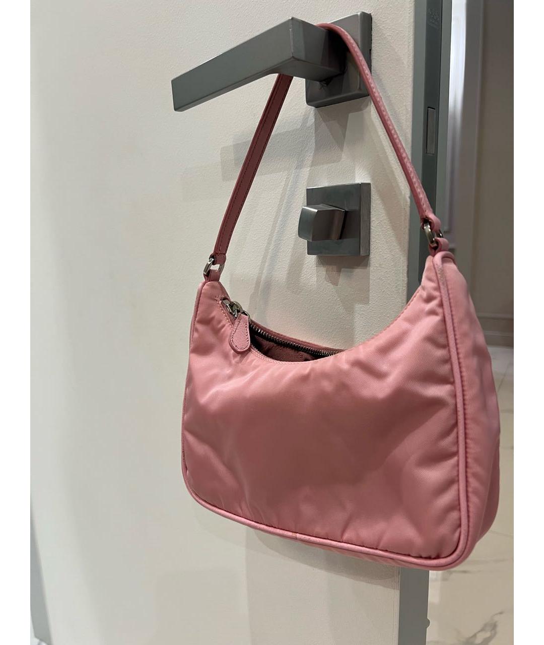 PRADA Розовая тканевая сумка с короткими ручками, фото 2