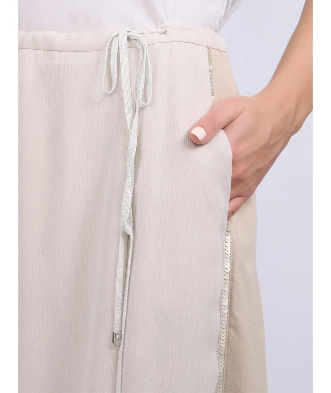 LORENA ANTONIAZZI Бежевая вискозная юбка макси, фото 6