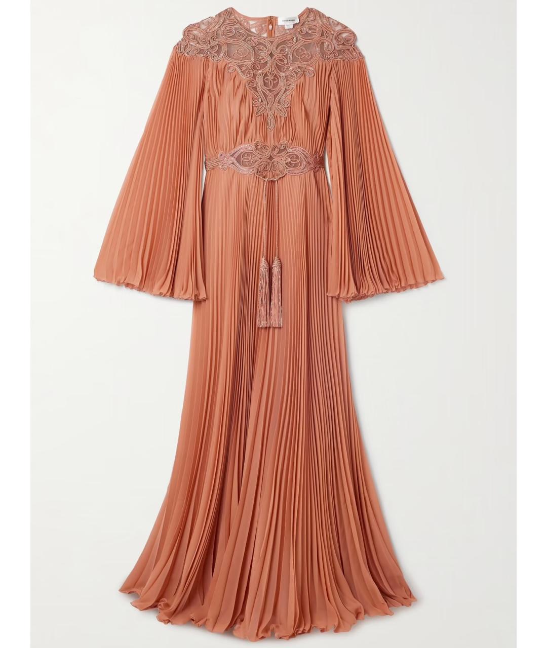 ZUHAIR MURAD Оранжевое полиэстеровое вечернее платье, фото 5