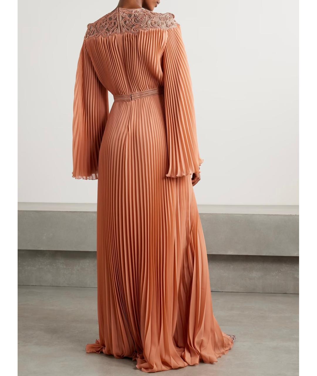 ZUHAIR MURAD Оранжевое полиэстеровое вечернее платье, фото 3