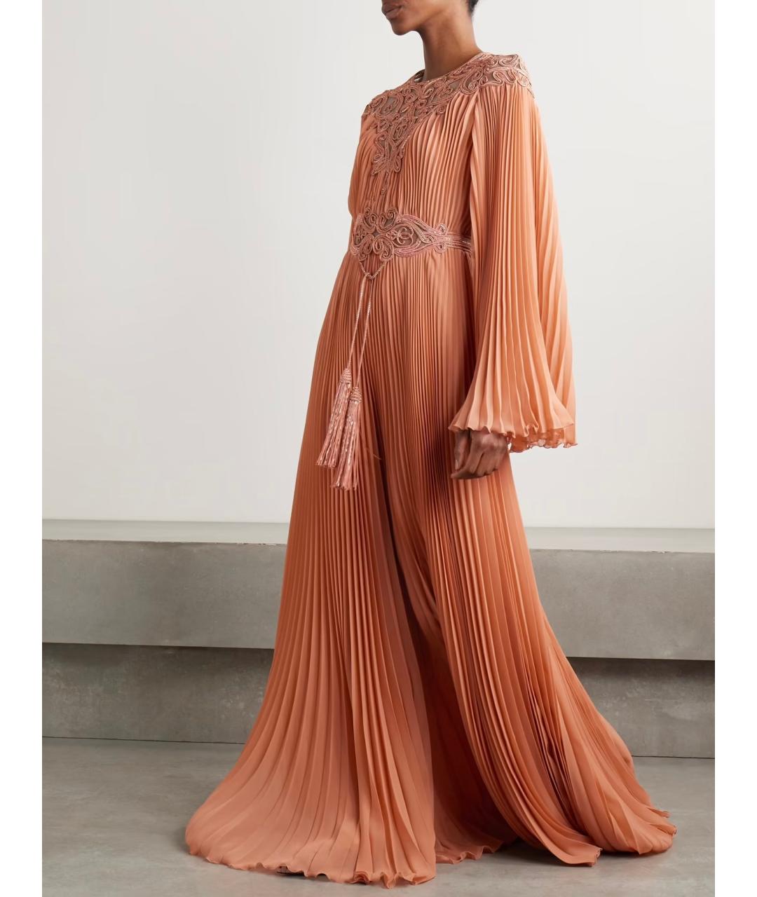 ZUHAIR MURAD Оранжевое полиэстеровое вечернее платье, фото 2