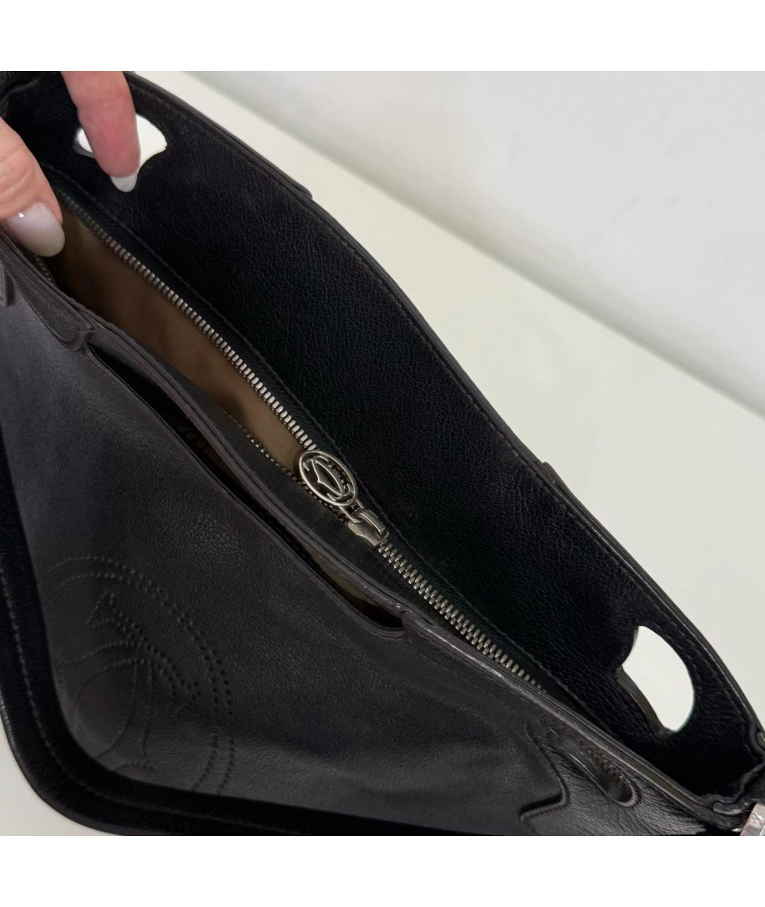 CARTIER Черная кожаная сумка через плечо, фото 2