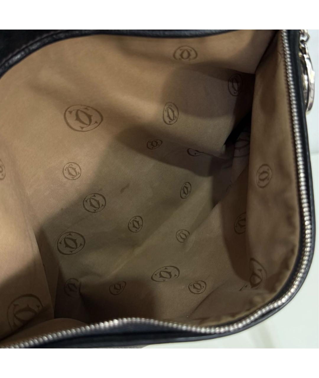 CARTIER Черная кожаная сумка через плечо, фото 6