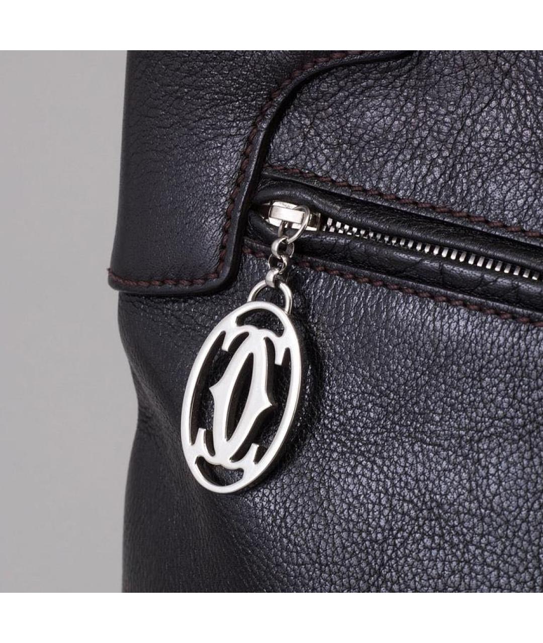 CARTIER Черная кожаная сумка через плечо, фото 7