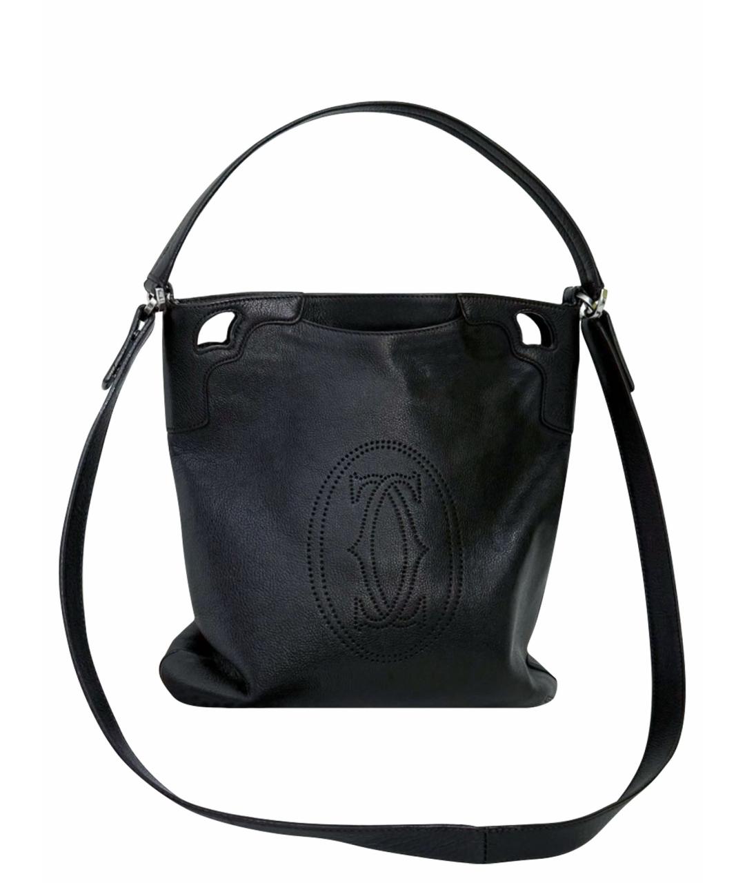 CARTIER Черная кожаная сумка через плечо, фото 1