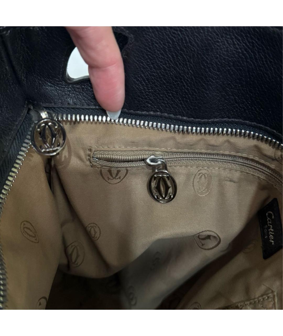 CARTIER Черная кожаная сумка через плечо, фото 3