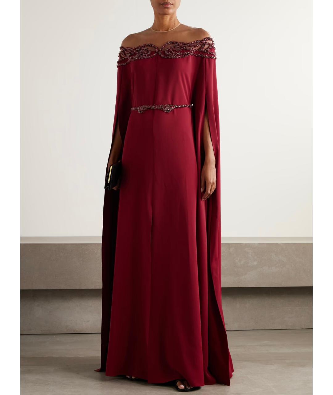 ZUHAIR MURAD Бордовое полиэстеровое вечернее платье, фото 2